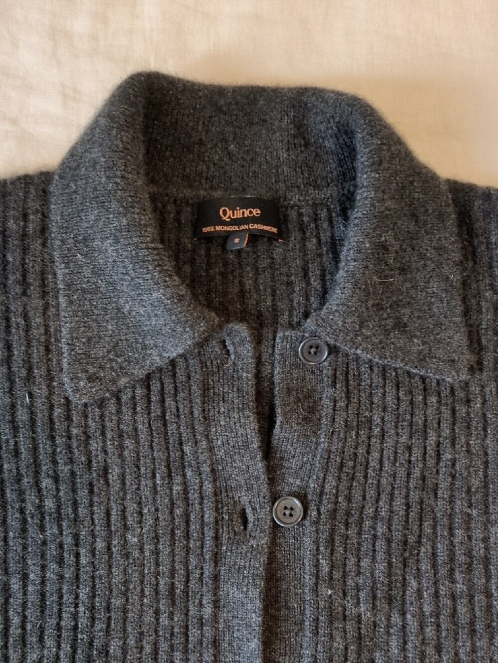 Quince Rib 100% Cashmere Cardigan oversized S